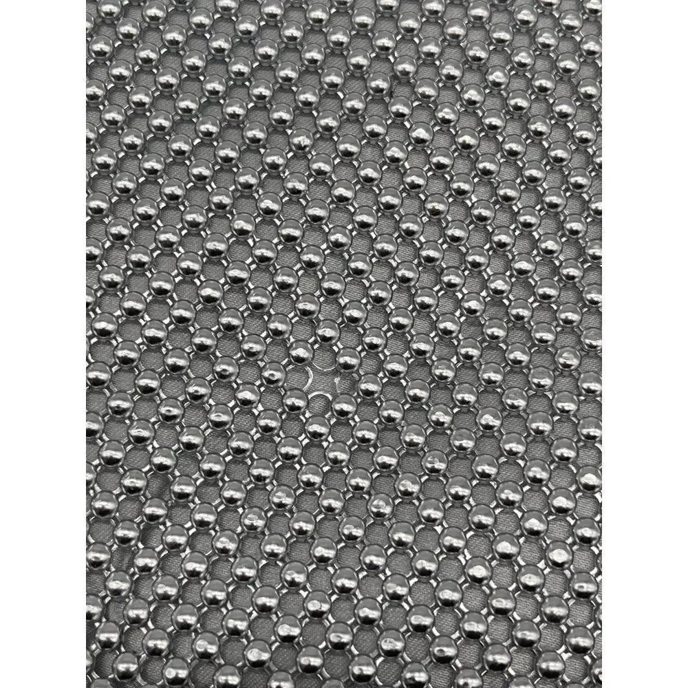 Mundi Large Silver Ball Mesh Flap Clutch with Silver Chain NWT